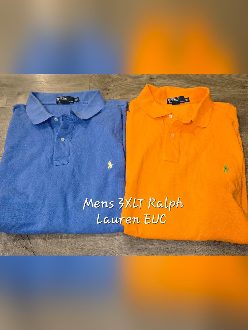 Ralph Lauren Polo Men's Blue & Orange Polo Shirts 3XLT